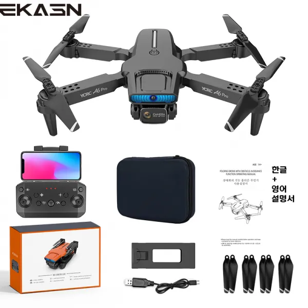 정품 보증[무료 AS/무료배송]EKASN 4K 카메라 GPS 접이식 드론 20비행시간 자동 회피 기능 추가 입문요 드론 K4 초보용 드론, 블랙