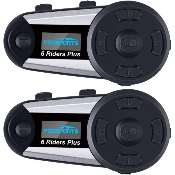 10.예상수령일 2-6일 이내 FODSPORTS 자전거 인컴 V6 Plus 6riders 2 명 동시 통신 OLED 스크린 포함 FM 라, 상세 설명 참조0