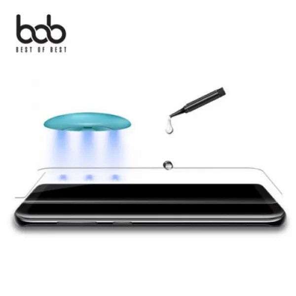 [바보사랑]bob 곡면 풀커버 UV 액상 강화유리 필름 글라스 갤럭시 S10 S9 S8 플러스 노트10 노트9 노트8, 1개