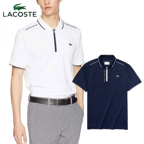 \선착 쿠폰 배포 중/라코스테 LACOSTE하프 지퍼 골프 폴로 셔츠 반소매 남성 DH3462L