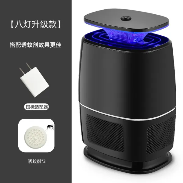 안티 모기 램프 홈 안티 모기 유물 모기 구충제 실내 플러그인 전기 트랩 안티 모기 램프 침실 몰 취미 해 모기, Black-Luxury [자신의 1.2m USB 전원 코드 + 어댑터 + 모기 구충제 * 3]개, g