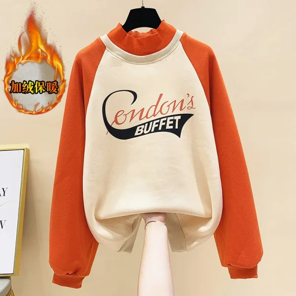 박정환 12 동년배 15 소녀 기모 맨투맨 여성 겨울 가을 모자 없음 14 하이 중학교 이너티셔츠 와이드 루즈핏