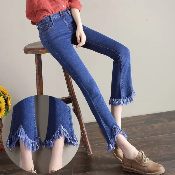 머머다 여성 빅사이즈 부츠컷 청바지 데님 나팔바지 04 Lbk04 566647799441_znlc