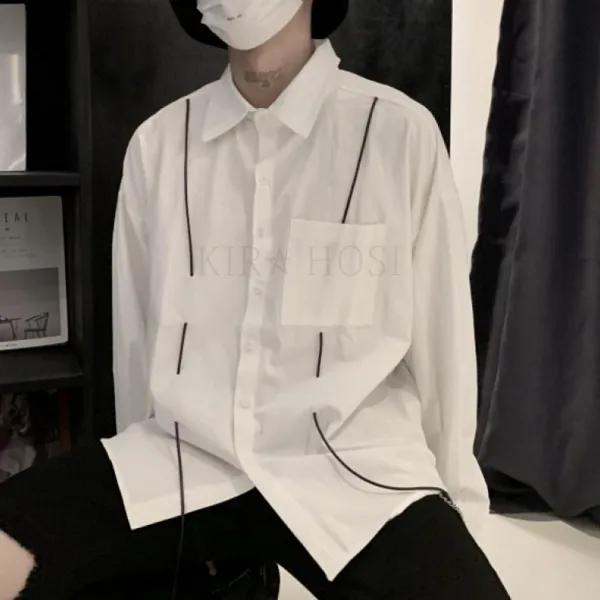 Kirahosi 남친룩 캐주얼 남성 셔츠 20대 30대 남방 긴팔 데일리 코디 322호+덧신증정 Arszdob5