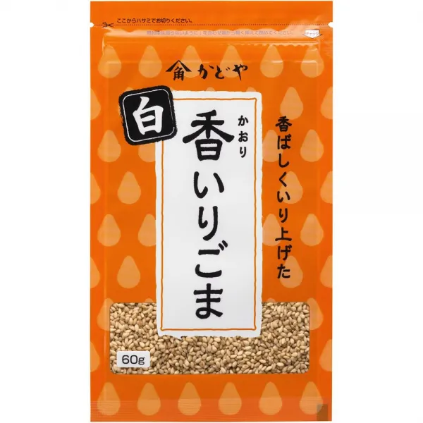 かどや 香（かおり）いりごま　白 60g×10個 카 도야 향 (향기) 이리 참깨 백색 60g × 10 개, 1