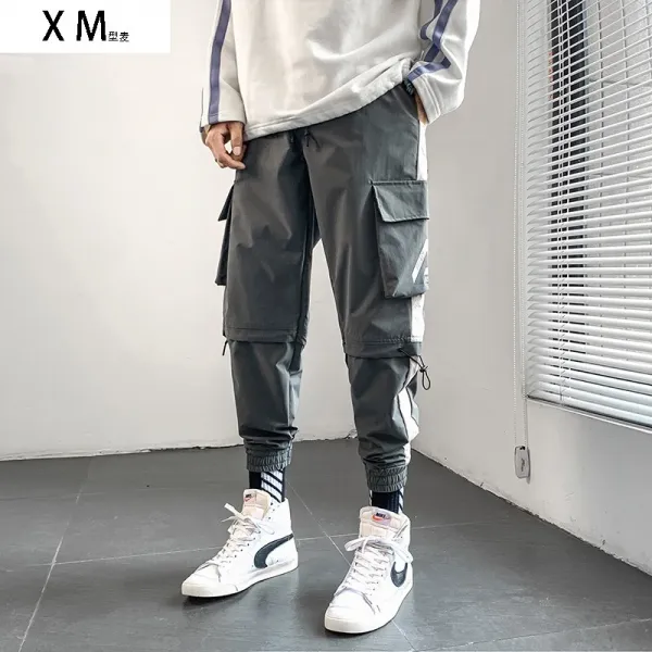 로하 남성운동바지 2020 뉴드렌드 카고 한참이나 혼란 자 와이드 루즈핏 텐션감 건달패 주머니