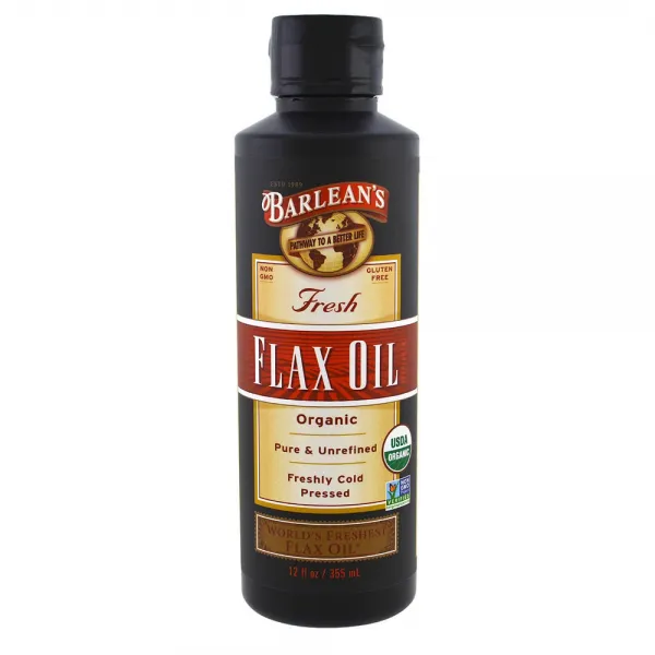 Barleans 발린스 유기농 신선한 아마씨 유 오일 355ml Organic Fresh Flax Oil 12 fl oz, 1개
