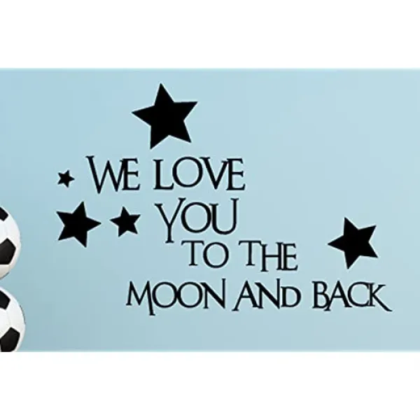 우리는 당신을 달과 뒷벽에 당신을 사랑합니다 스티커 검은 색 72 72 Inches Black 72 Inches Black
