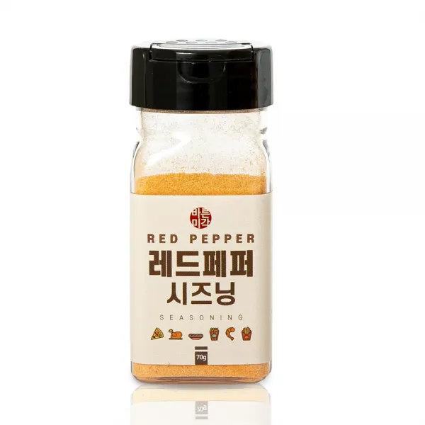 치즈 시즈닝 어니언 버터갈릭 뿌링클 감자튀김 양념감자 회오리감자가루 치킨 팝콘 양념 분말, 1개, 11. 레드페퍼 시즈닝 70g [병타입]
