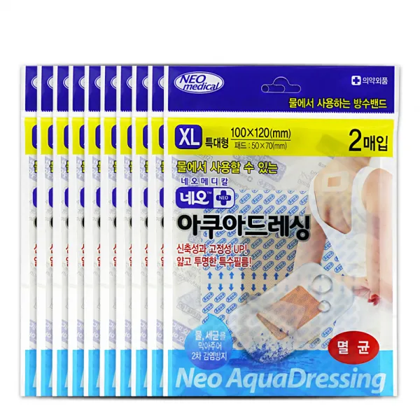 네오메디컬 네오아쿠아드레싱 찰과상 방수밴드 반창고 특대 XL, 10개
