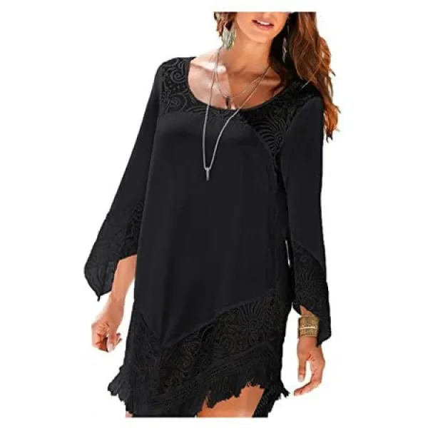 방황 Agio 해변 수영복 여성 소매 Coverups 레이스 비키니 커버 화이트 Prod2250000963