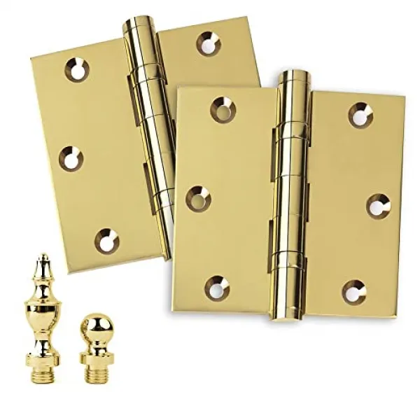 대사관 문 경첩 솔리드 황동 3 X 3 인치 헤비 듀티 장담 녹 핀 건축 디자이너 학 Combo Pack Ball Urn And Flat Polished Brass 본상품