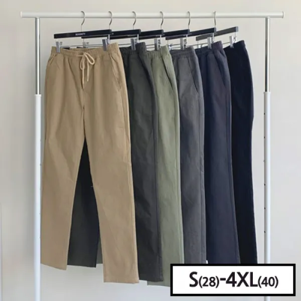 남성용 치노 밴딩 면바지 론드 남성 빅사이즈 스판 팬츠 봄 여름 가을 겨울 코디 옷