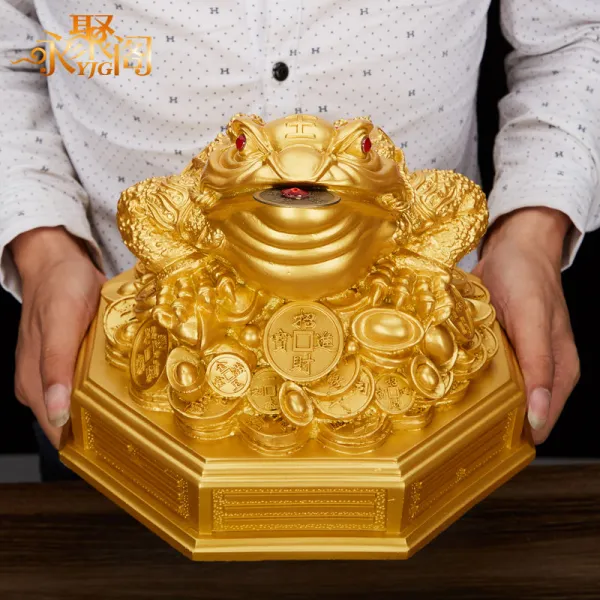 기타 풍수 두꺼비 개광소호 금두꺼비 수지 금매미 삼족 사무실 개점 선물, 팔괘금섬(3호 모조동)