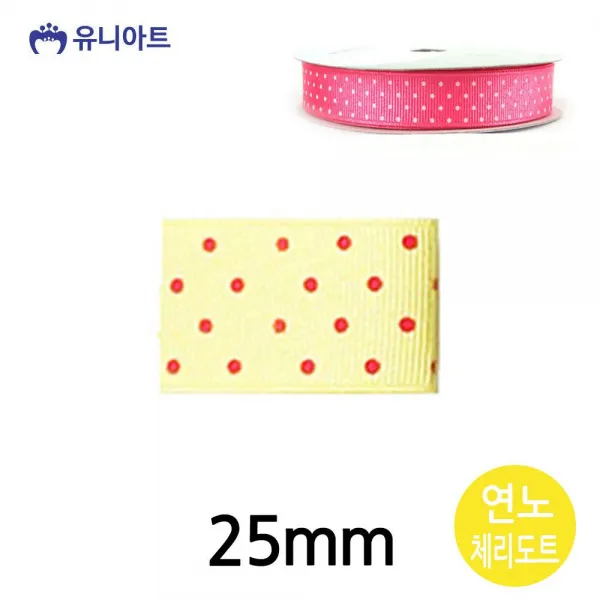 국산 지능발달 닻별(리본) 7000 땡땡이 골직 리본 25mm(연노.체) KR3E5F8D