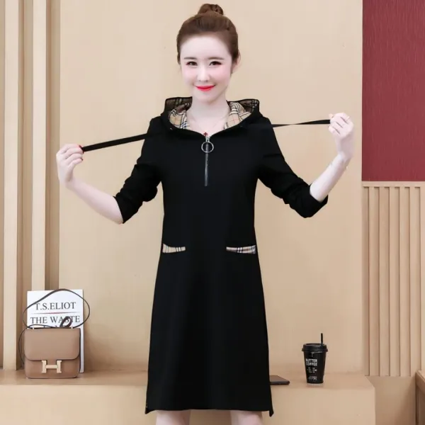엘림패션 여성 겨울 후드 원피스