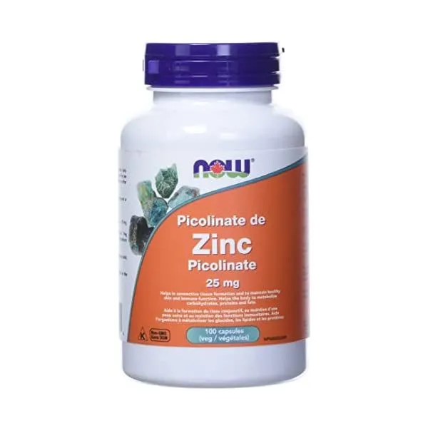 Now 나우 아연 피콜리네이트 25mg 100베지캡슐 피부 면역 탄수화물신진대사, 단일상품