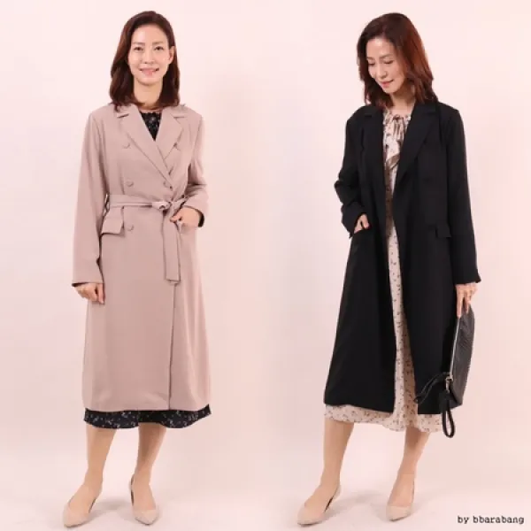 (주)강물처럼 심플더블트렌치코트 gy6705m910 빅사이즈 PROD8390001182