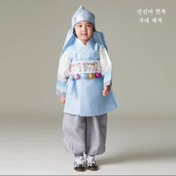 진선미 남아한복 연아견-하늘 국내제작