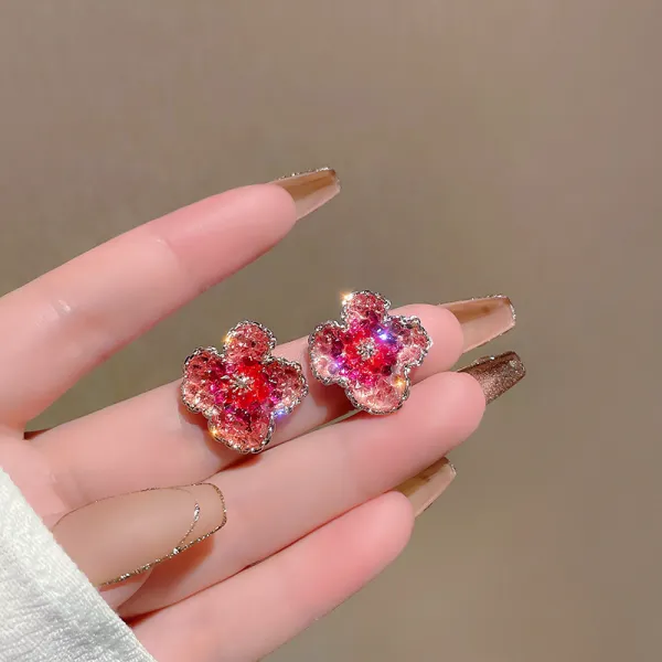 고급스러움 점차 변색 벚꽃 귀걸이 여망홍 기질 귀걸이 2022년 패션 개성 귀걸이