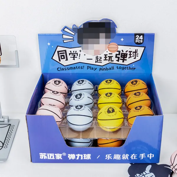 만화 식 고무 탄성 공 고탄력 장난감 공 학생 어린이 재생 탄성 볼 디스플레이 상자, 6Cm, 급우 놀이 Smf-3184 함께