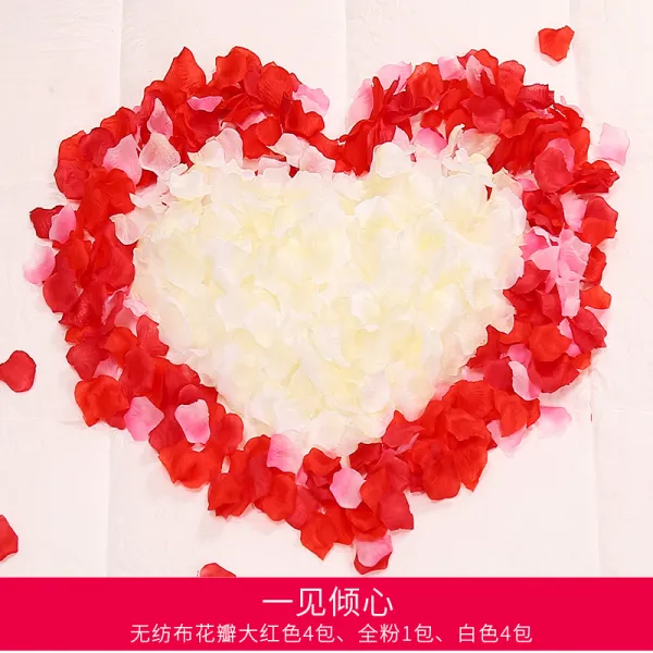 결혼식 웨딩 생일 장식 꽃잎 온정 로맨틱 포인트 부직포 만들기 방 꾸미기, 1하트 꽃잎 세트