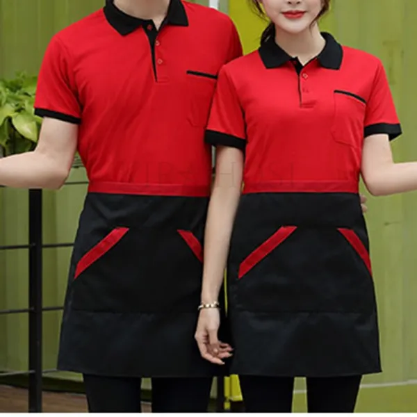 kirahosi 요식 종업원 근무복식당 샤브샤브 패스트푸드점 패션 근무복 + 덧신 증정 BLpiw7oq