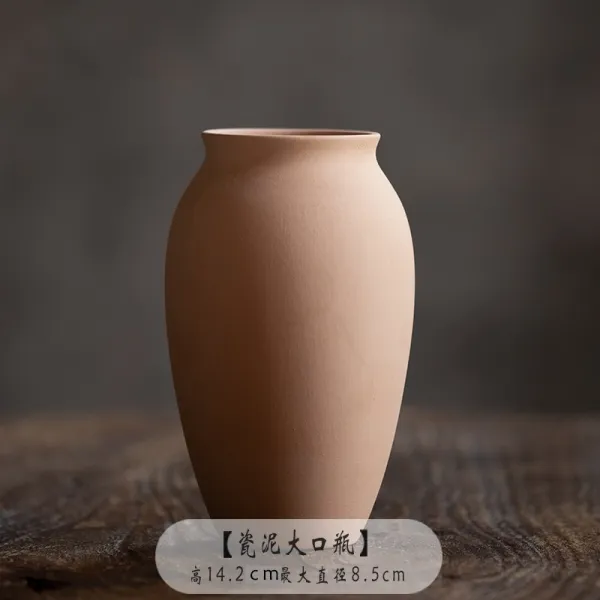 중국식 선의 심플 도자기 DIY 도예도바 강습소 소소배 장식 꽃병 장식 소반Z, 황색 자기 진흙 대구 병