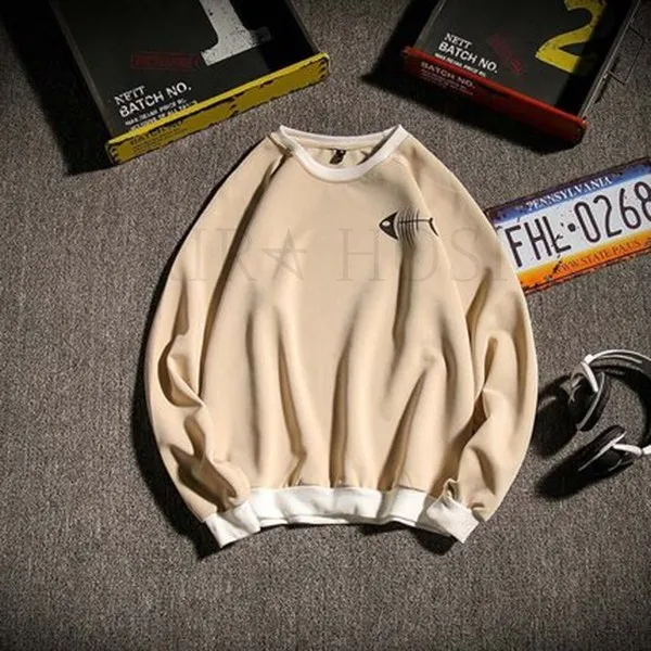 Kirahosi 가을 남성 학생 캐주얼 라운드 티셔츠 + 덧신 증정 Cm6fobeg