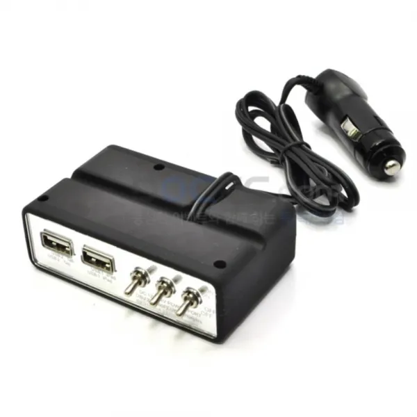 트윈 Usb 충전 3구 스위치 소켓 삼성차량용충전기 6ea_1박스 개당 11495원 