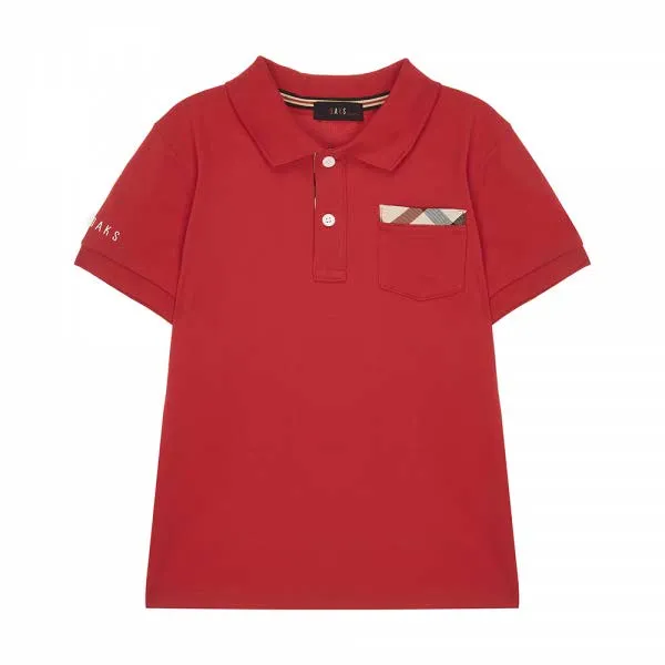 [현대백화점][닥스키즈목동점] 기본베이직카라티셔츠(DQM10TP01M_RD)체크배색기본베이직카라반팔티셔츠D