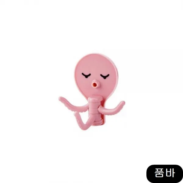 개인 벽부착식 문어발 3중걸이 후크 고리 안전주의 기타생활용품 핑크, 1개
