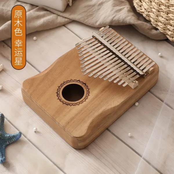 칼림바 카림바 Kalimba 10 17건반 엄지손가락피아노, 로그 컬러 럭키 스타 마호가니 코어 핸드 가드