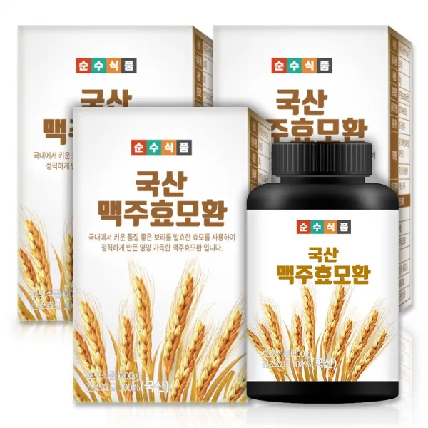 순수식품 국산 맥주효모환 3병x200g 맥주효모 200g 3개