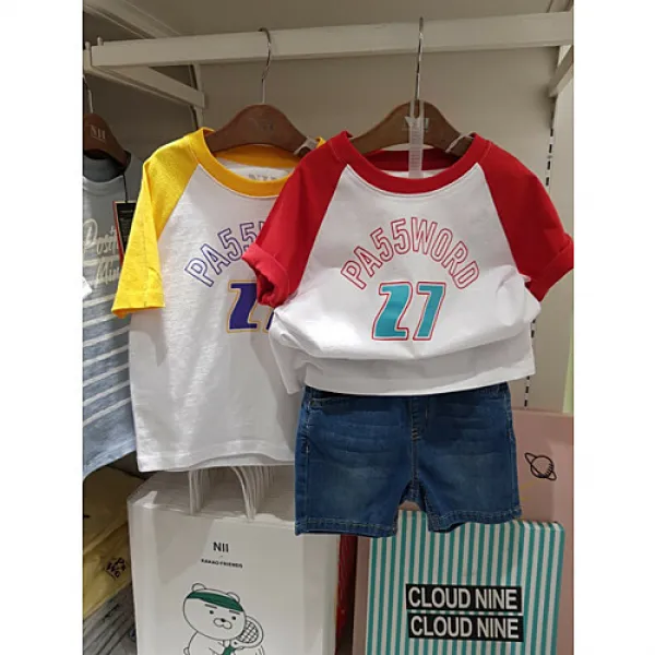 [NII] NII 아동 숫자그래픽 라글란 싱글 라운드티 NNKARVM5136