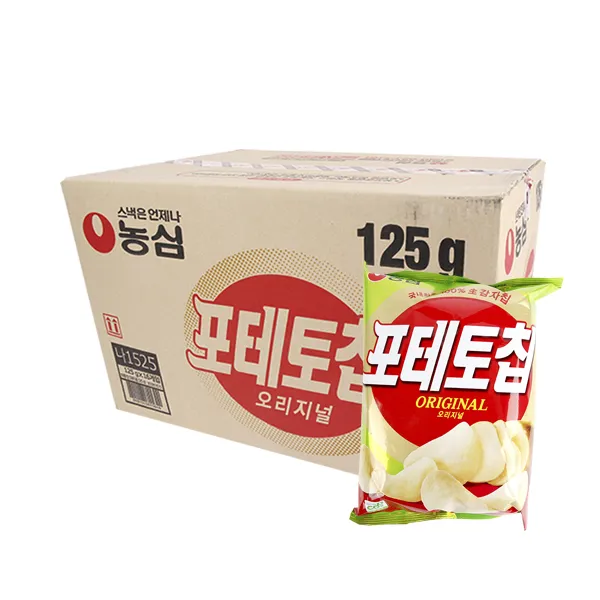 포테토칩 오리지널 125g 16입 생감자칩 스낵, 단일상품