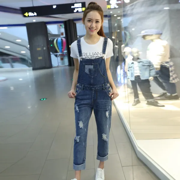 머머다 여성 멜빵바지 루즈핏 데님 청 점프수트 빅사이즈 24 Cdn24 556984525860_peps