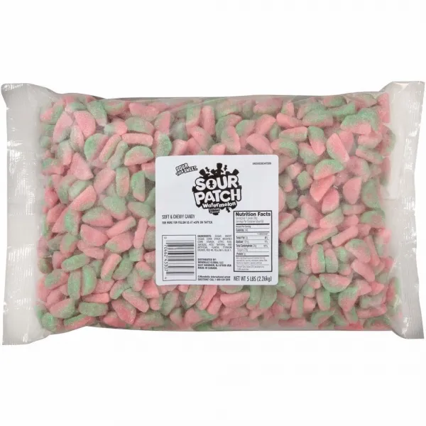 사워패치키즈 워터멜론 소프트 츄위캔디 Sour Patch KIDS Watermelon Soft & Chewy Candy 5lb(2.26kg), 1팩, 2.26kg