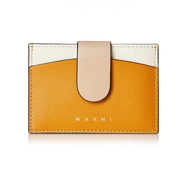 MARNI (마르니) [마루 니] 카드 케이스 삼색 트리오 컬러 정기적 PUMPKIN + SILK WHITE CEMENT [병행 수입품]