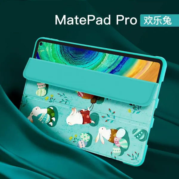바른직구 보호케이스 추우천 태블릿 MATEPADPRO 108 인치 MATEPAD 104 껍데기 곡절 가죽커버 액상 실리콘, 환락토끼 MatePadPro 10.8