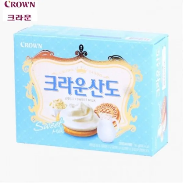 크라운산도 바삭한비스켓 어린이간식 밀크 쿠키 A8e 1개 161g