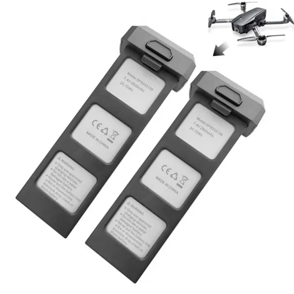 7.4V 2800mah 리튬 배 터 리 는 HS720 HS720E 공중 촬영 원 격 조종 무인 기 부품 4 축 항공기 리튬 배터리 에 사용 된다., 2PCS  리튬 배터리