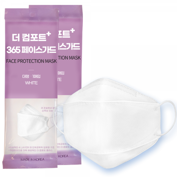 국내산 비말차단 대용마스크 3D 화이트10매 숨쉬기편한 여름용 더컴포트 365 페이스가드마스크, 1개, 10매