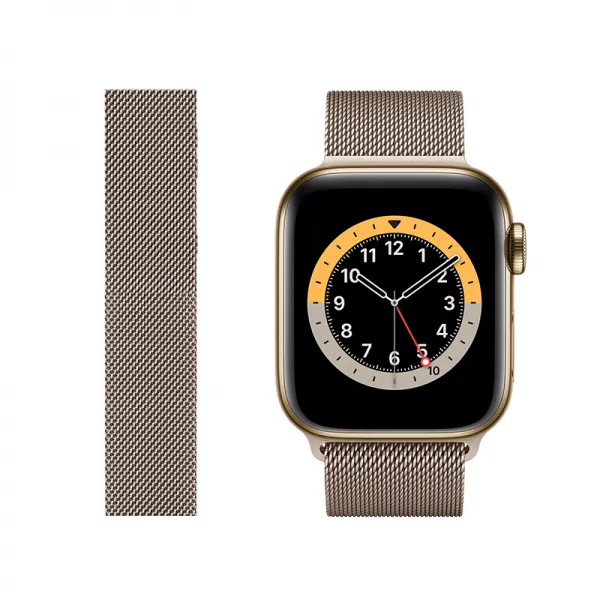 SOS안심서비스 낙우 적용 WATCH6 7시계줄 IWATCH5 43대 빙빙 돌다 자기흡입 밀란 니스 체인 2742143606, 41mm 다이얼 (iwatch7 대, 새로운 모델 리미티드 정부측 골드