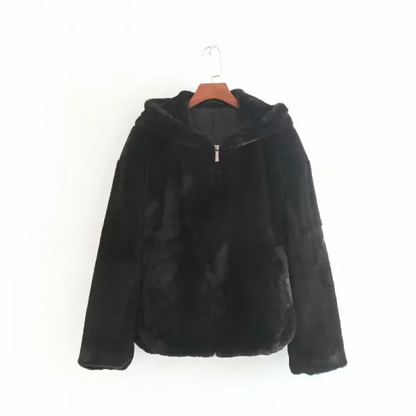 플랜글로벌 여성 양털 후리스 후드 집업cth