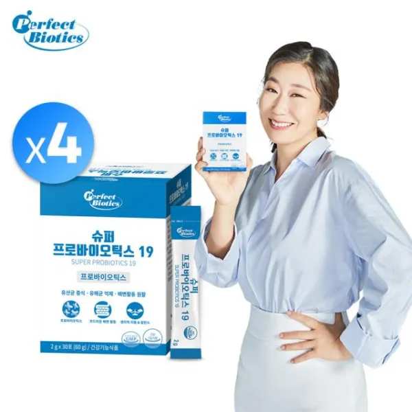 퍼펙트바이오틱스 프로바이오틱스 19 생 유산균 4박스 120포 총4개월분 