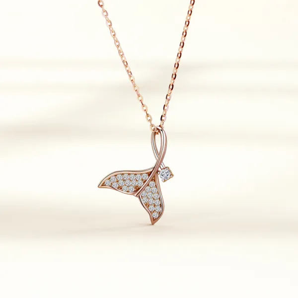 Elaine 쥬얼리 S925 인어 꼬리 스털링 실버 목걸이 라이트 럭셔리 틈새 스타일 펜던트 인터넷 연예인 다이아몬드 박힌 쇄골 체인 여성을위한