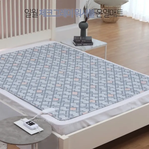 22년형 절전형 일월 전기매트 순면매트 초특가, 일월 체크그레이 전기매트 더블