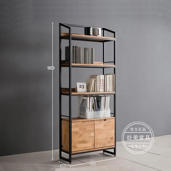 사다리선반 미국식 Loft원목 책꽂이 심플 모던 거실 스탠드형 캐비닛 북유럽스타일의 복고 스틸아트 T05 싱글나열 60*30*192높이 틀포함 