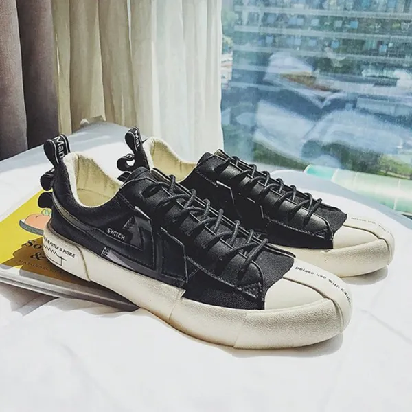 미짱 캔버스화블랙 무효 전기저항 개조 즈크화 남자 봄계절 트렌드 로퍼 보드화 에어 슈즈